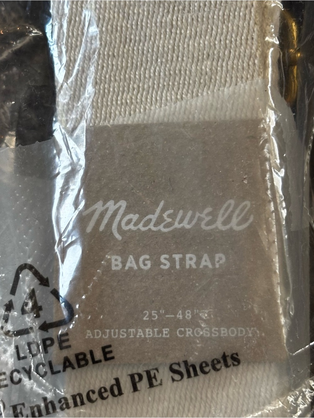 Madewell Cream Woven Adjustable Bag Strap